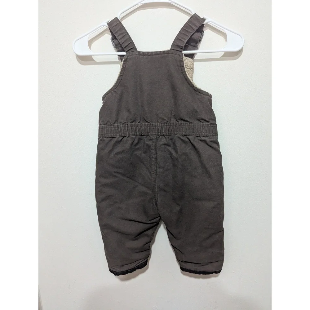 BERNE Fleece Lined Brown Insulated Bib Overall Pants Youth Boy's Size 24M